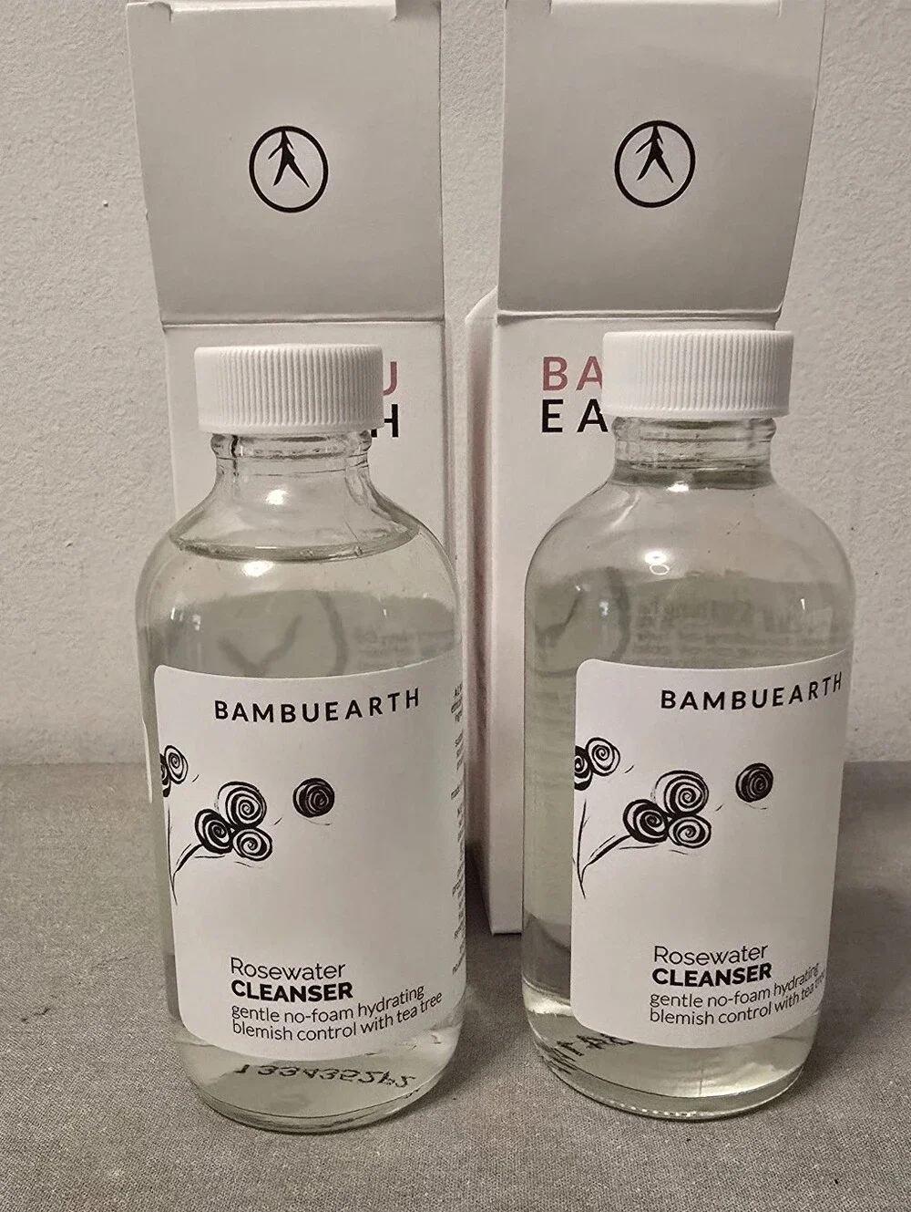 Bambuearth Rosewater Cleanser - Clear Bottle, White Cap